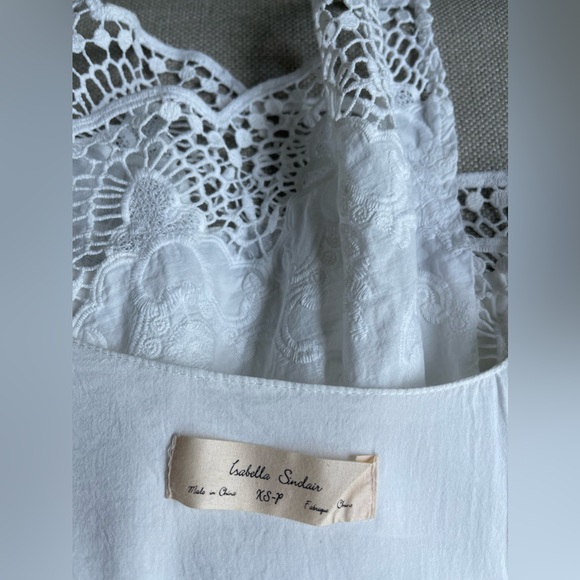 Isabella Sinclair/Anthropologie 100%Cotton Eyelet Swing Dress In White Size XS/P - Picture 6 of 9